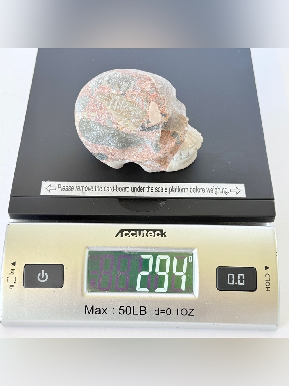 Australian Brecciated Chert Crystal Skull Carving Carved Stone Sculpture 294g - Picture 13 of 15